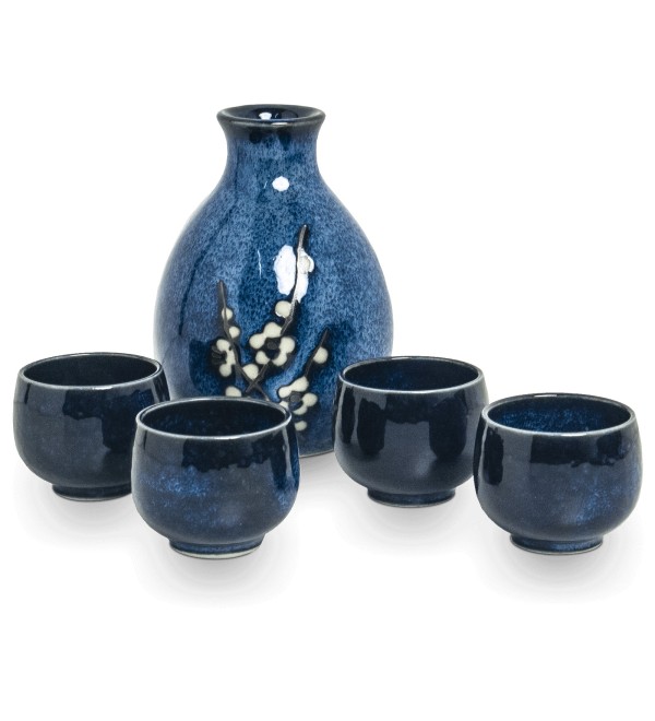 Sake Set Hana Blauw